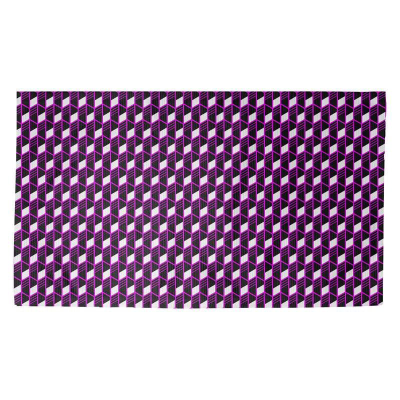 Tapis géométrique mauve/noir Avicia, Rectangle 2 pi x 3 pi 4 po