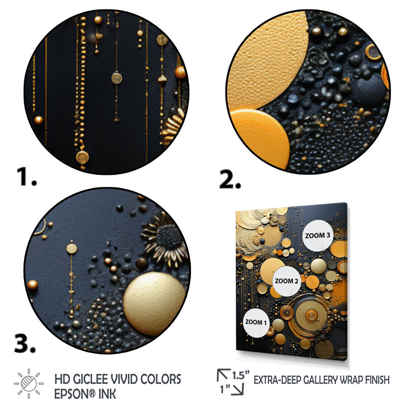 Impression sur toile «Gold», H 32 po x l 24 po x P 1 po, Toile tendue