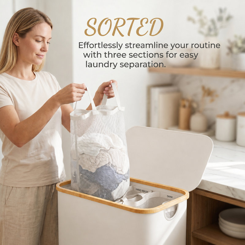 160L Partitioned Storage Basket with Lid