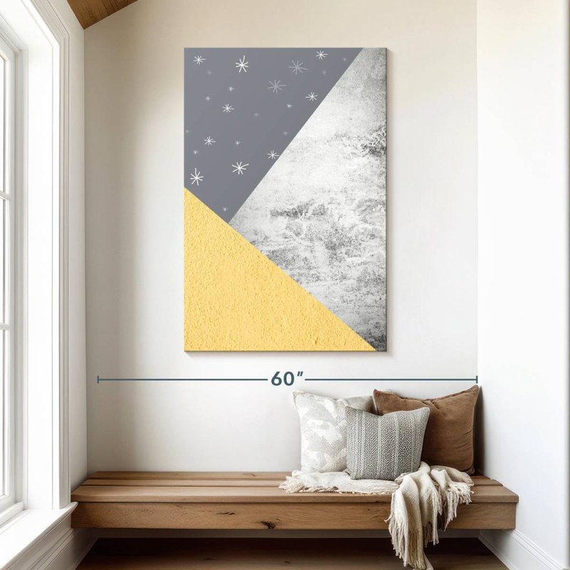 Avery Yellow Grey Mountains I, 48" H x 32" W