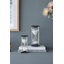 Hour Glass In Stand  Set of 2  4" x 4" x 9"  Black/Gold/White