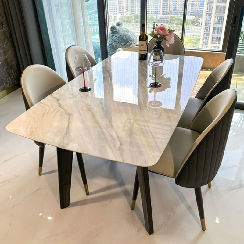 Rectangular marble dining table, 29.53"H x 55.12"L x 31.5"W