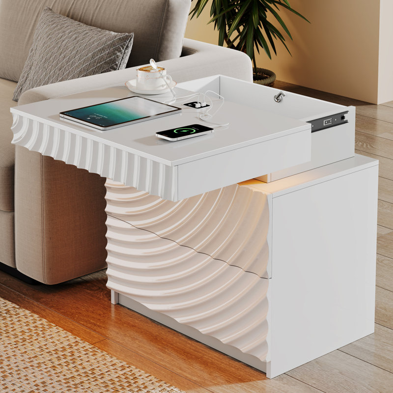 60cm W Bedside Table, White