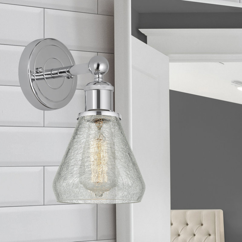 Applique murale à bras en acier 1 lumière Chewton, Chrome poli