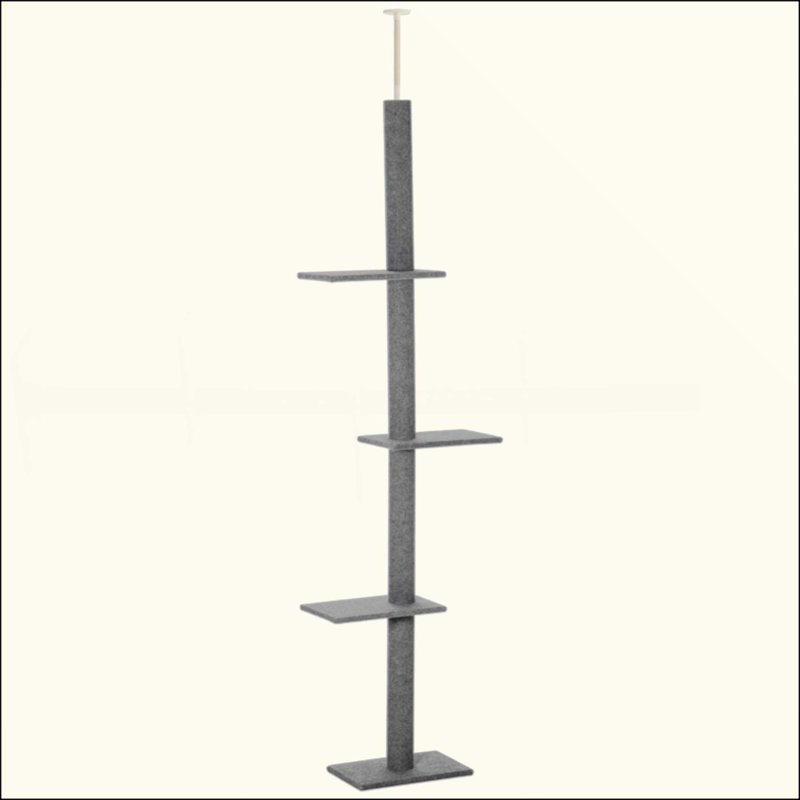 Grand arbre à chat, centre d'activité pour arbre à chat, Gris, 102.3"H x 17"W x 10.8"L