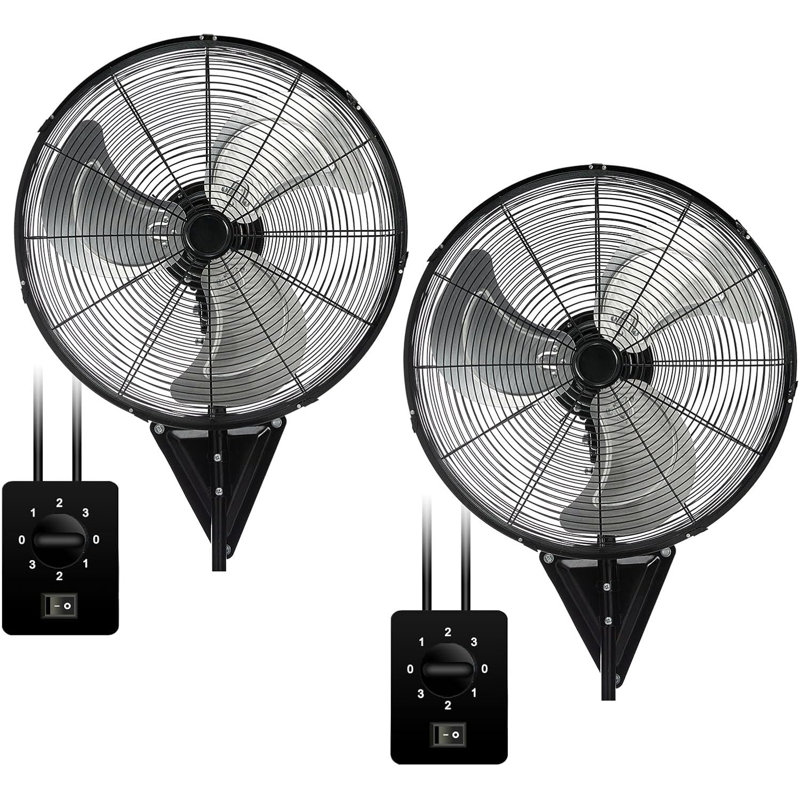 Ensemble de 2 ventilateurs muraux oscillants 20 po 3 vitesses