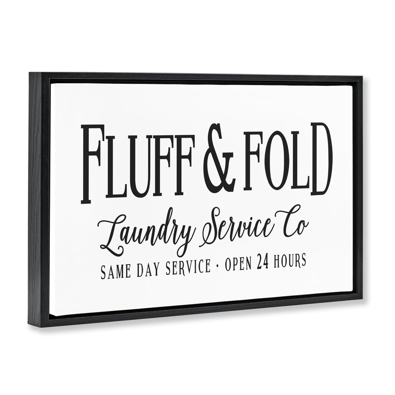 Toile flottante Fluff & Fold Laundry, Cadre flottant noir de jais, H 21 po x l 31 po