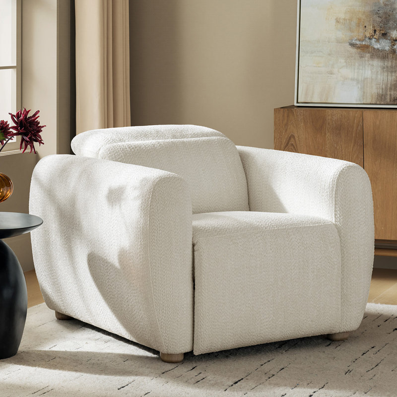 Fauteuil inclinable électrique Aegean Modern Chenille, Ivoire ivoire