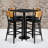 Joyeta 30" Square Laminate Table Set with 4 Metal Barstools - Vinyl Seat