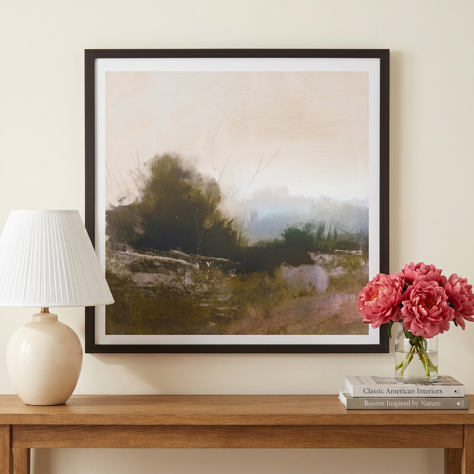 Spring Farm by Dan Hobday Art, Yes, 12" H x 12" W x 0.75" D, Espresso Framed Paper
