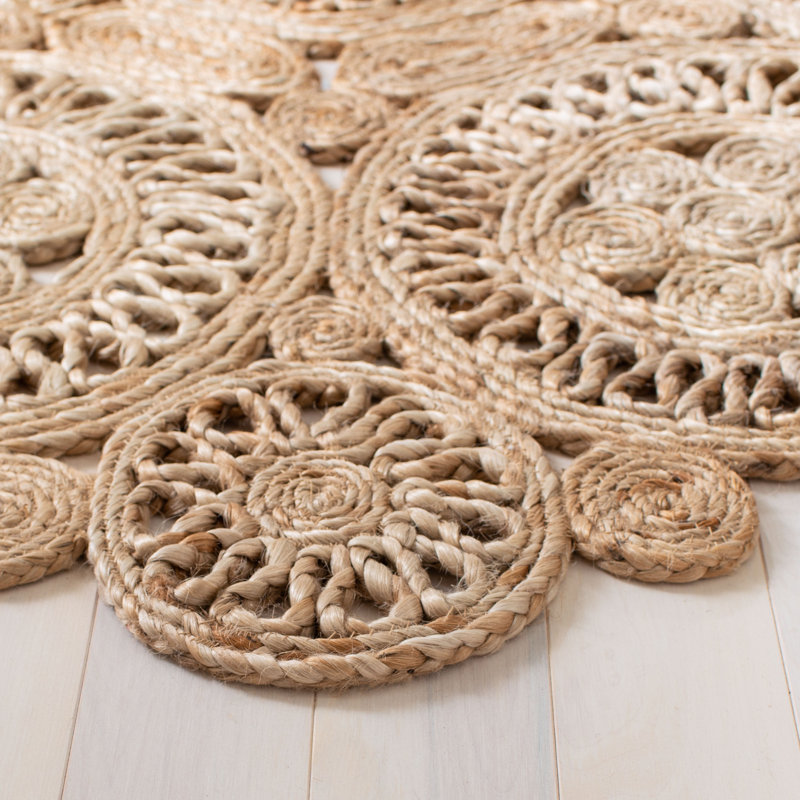 Tapis en jute tissé à la main Padma, Rond 5 pi