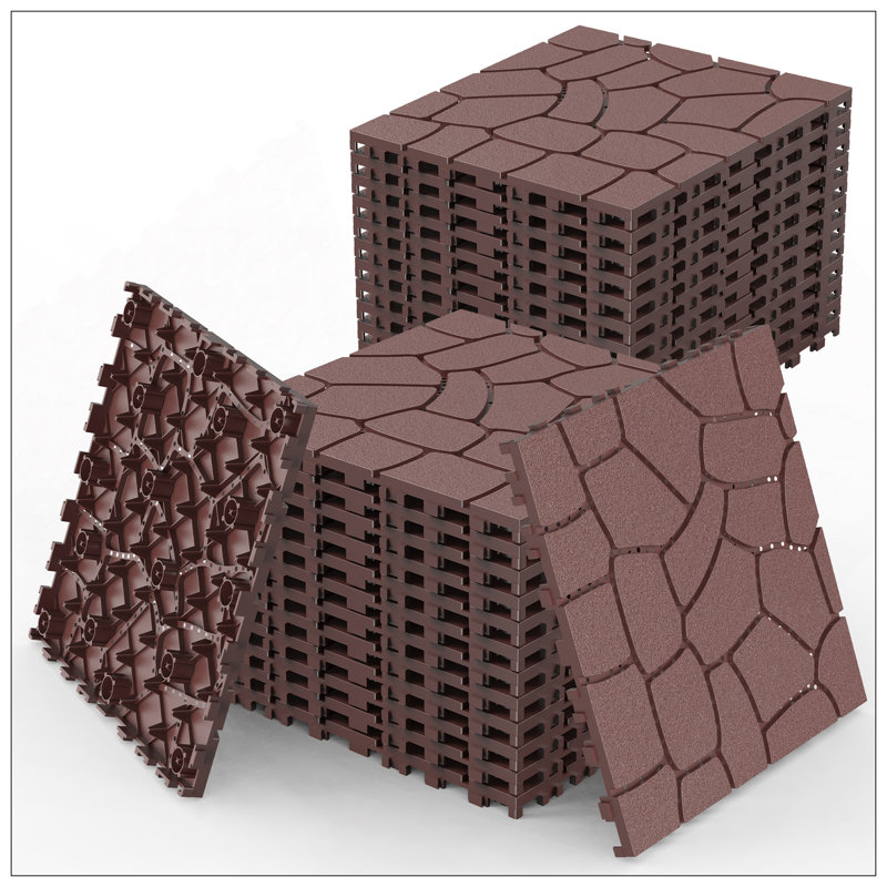 Nouvelle tuile de patio à verrouillage de 12 po New Texture, installation facile pour la cour arrière du balcon de la piscine, 44 pièces