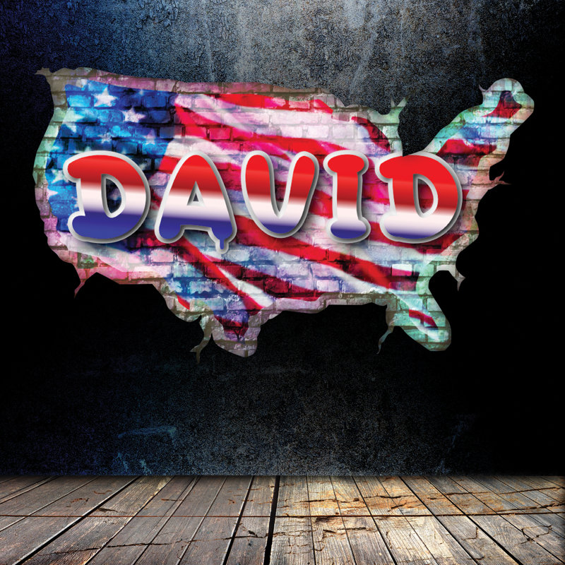 Adhésif décoratif graffiti drapeau américain en vinyle - nom ou message personnalisable, H 27,50 po x l 47,30 po, Oui