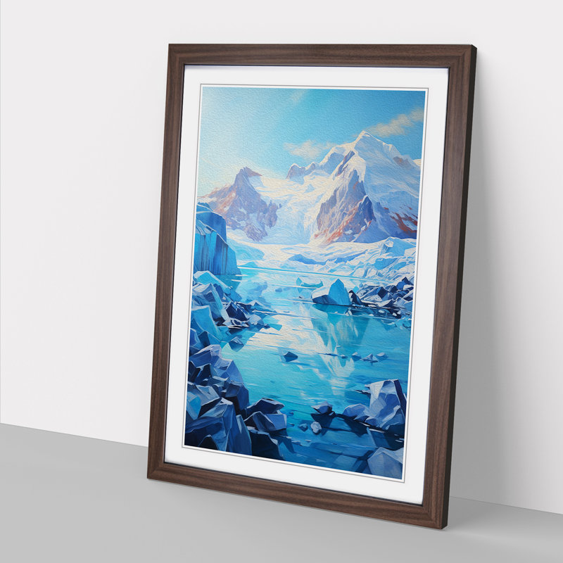 Single Picture Frame Print on Wood, Walnut, 64cm H x 46cm W x 2cm D