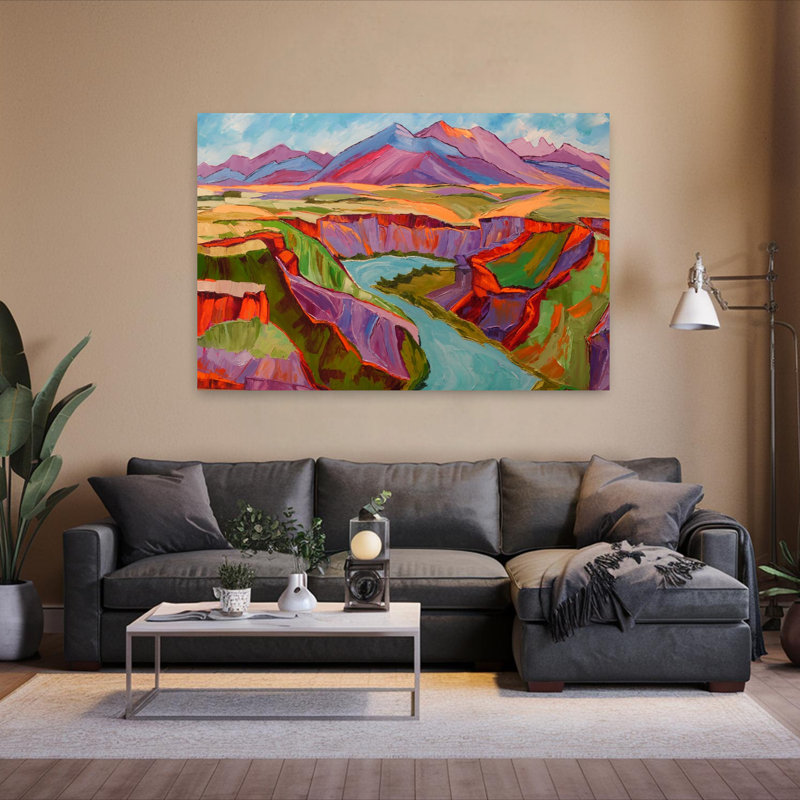 Art contemporain contemporain contemporain abstrait montagne, H 60 po x l 40 po