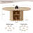 70x36 Extra Deep Dining Table for 6-8 with Fluted Base and Large Storage Cabinet Farmhouse Kitchen Dinner Table for Dining Room Kitchen-51923326