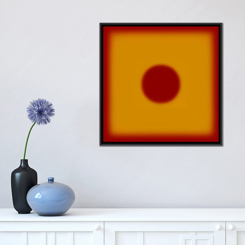 Albree Modern Hot Sun, impression sur toile, H 18 po x l 18 po x P 1,5 po, Pas de tapis, Toile tendue