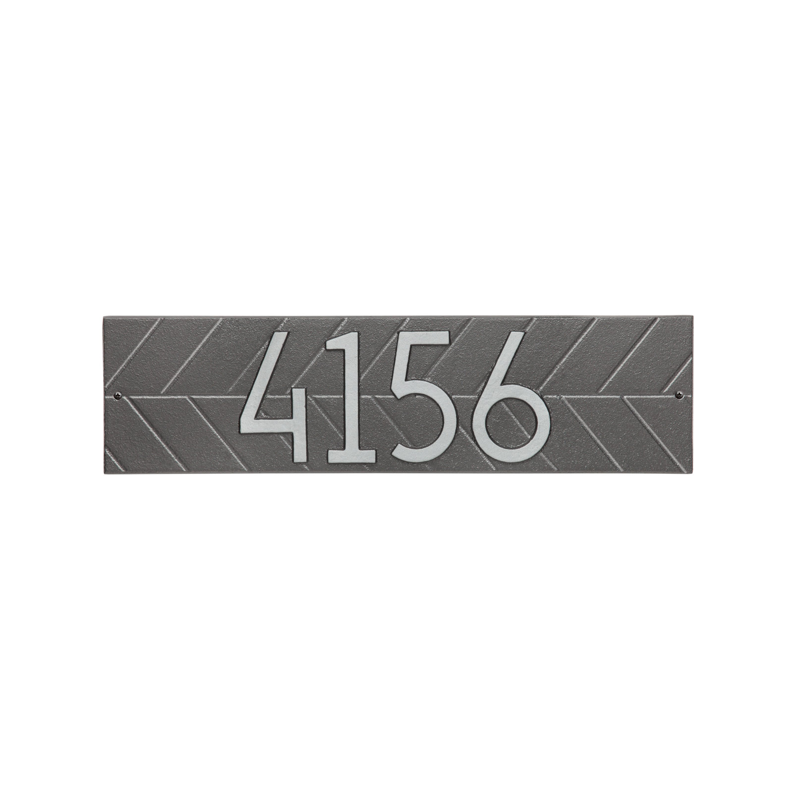 Mid-century Modern Herringbone Wall Plaque, Pewter/Silver, Yes