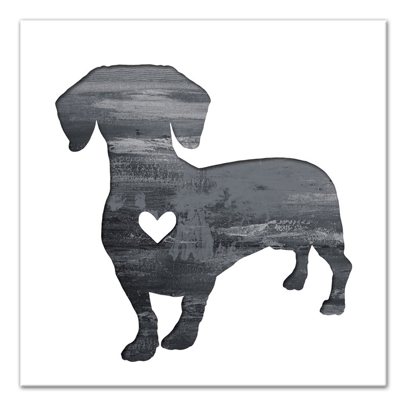 " Ink Silhouette Dachshund ", 12" H x 12" W