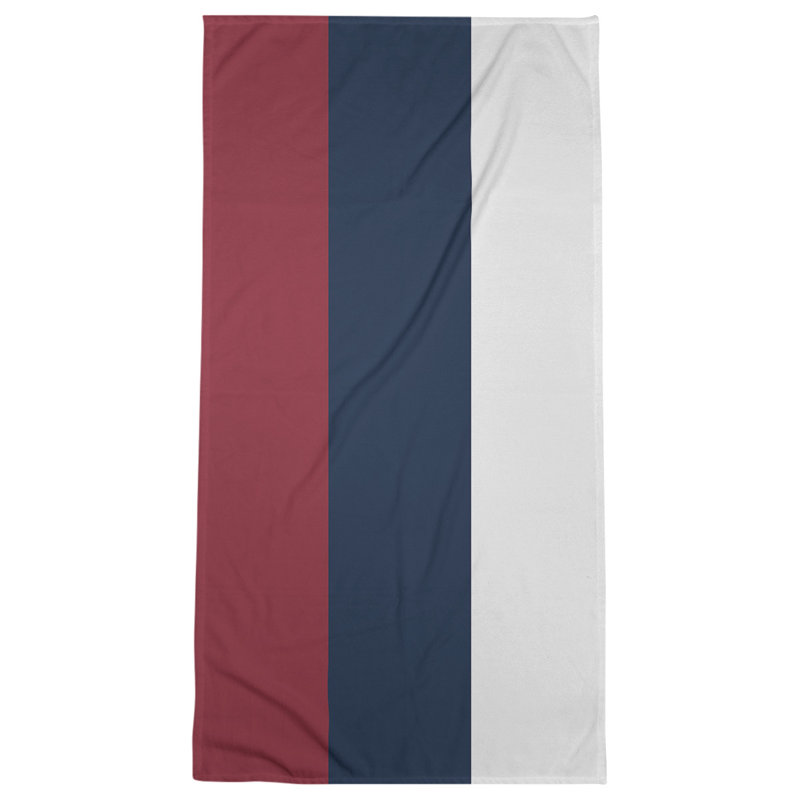 Cotton Blend Lightweight Bath Towel, Red/Midnight Blue/White