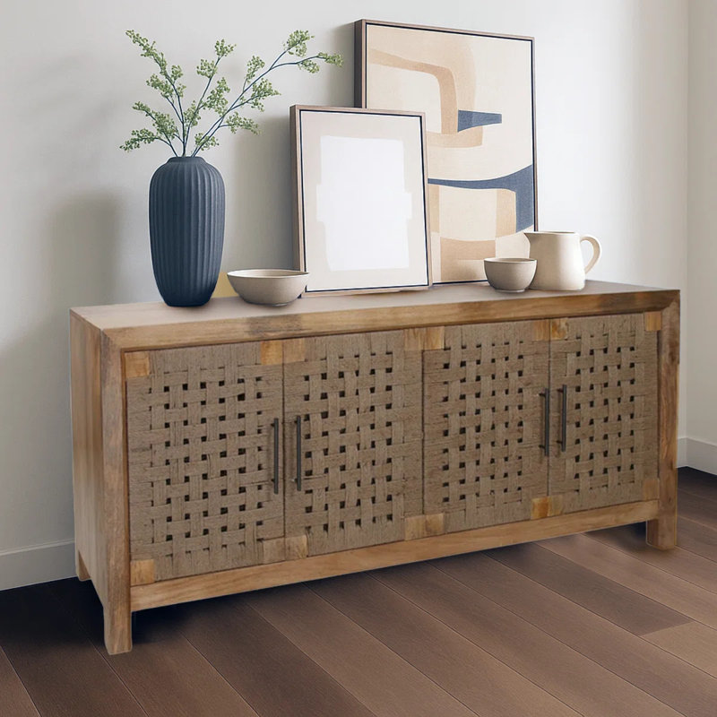 Wood Four Door Credenza