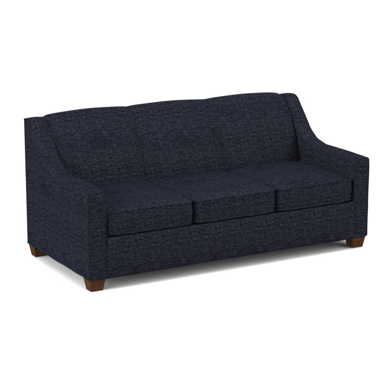 Phillips Square Arm Sofa with Reversible Cushions, Montana Walnut, Fluff Wall Street, 34.5" H x 76" W x 36" D