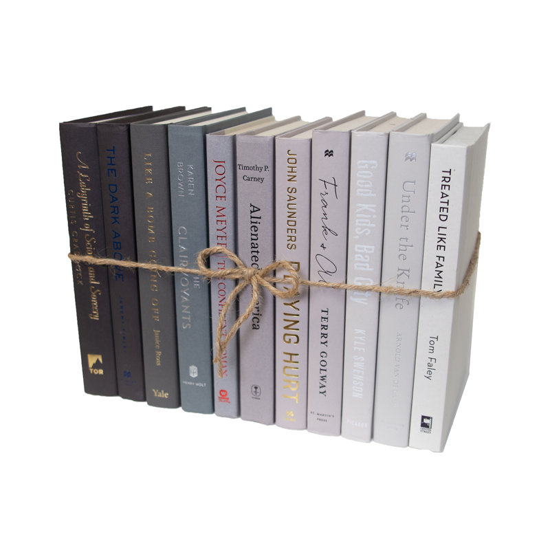 Livres décoratifs - Ensemble de livres gris ombré - 1 pied de livres gris