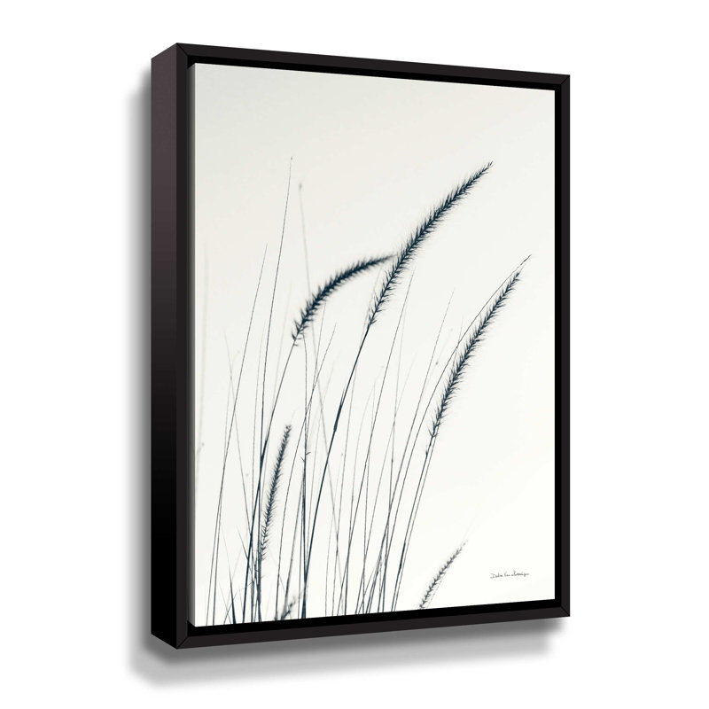 Champ d'herbe III - reproduction d'art sur toile, Toile avec cadre noir, H 24 po x l 18 po x p 2 po