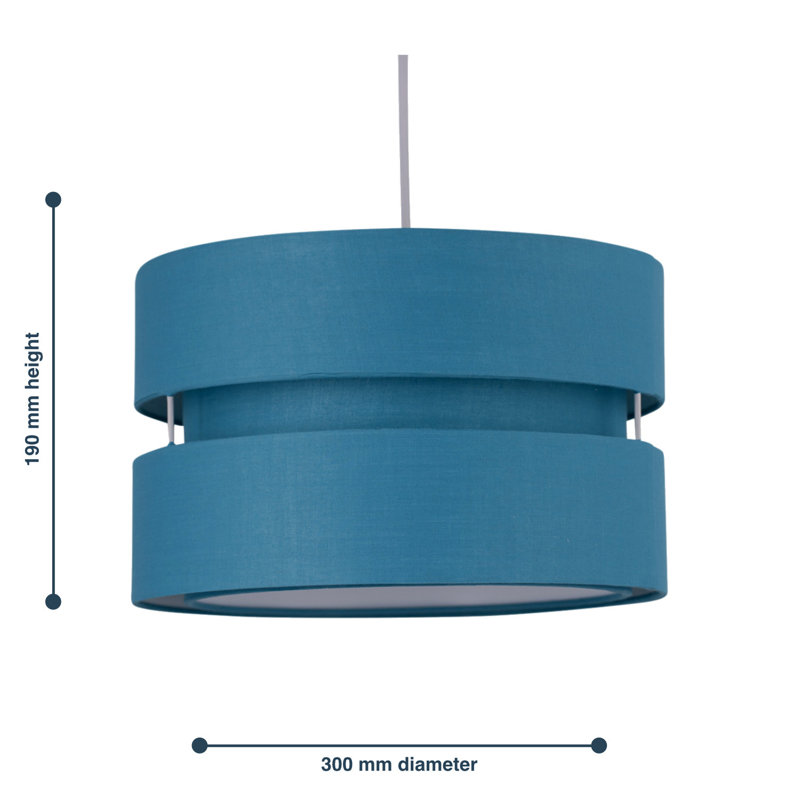 Itasca 19cm H Cotton Pendant Shade, Teal