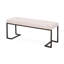 Banc rembourré à boutons, accessoire intérieur moderne, lignes droites et précises, structure ouverte, pieds à finition lisse, coutures en métal poli à losanges, structure en fer, 45,05 po, 15,5 po-421378325