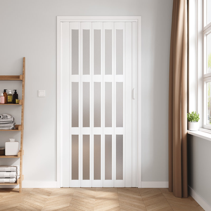 Panneau en acrylique et porte accordéon creuse en PVC / vinyle, 36 po x 80 po