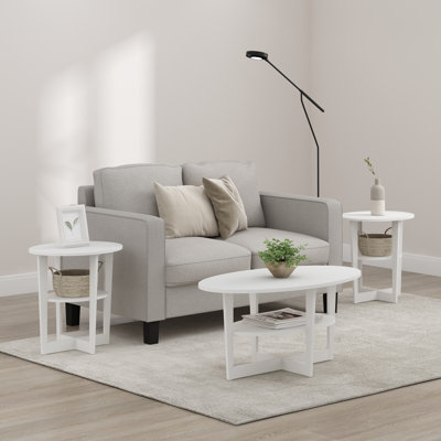 Yalim Sled Oval Coffee Table with Storage