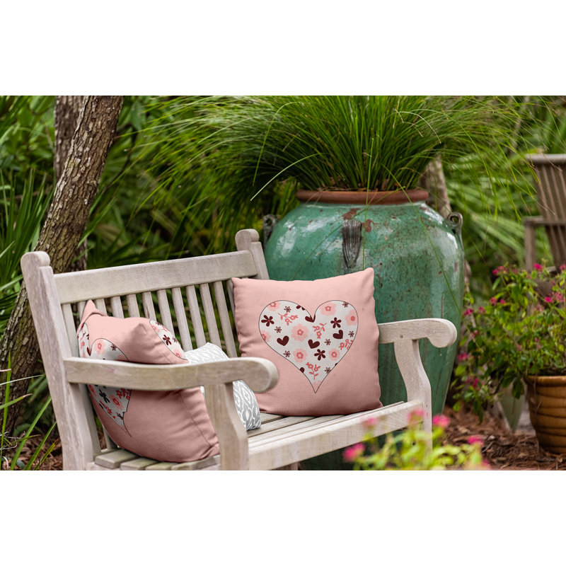 Floral Outdoor Reversible Throw Pillow
