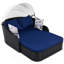 Lit de bronzage d'extérieur 79,9 po avec auvent réglable, lit double, lit de repos en rotin PE, osier noir et coussin bleu-1011272190