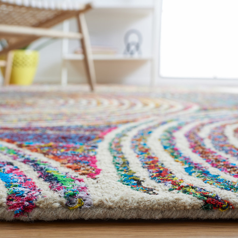 Anaheim Nantucket Hand Tufted Wool/Cotton Oriental Rug in Purple/Green/Blue, Rectangle 3' x 5'
