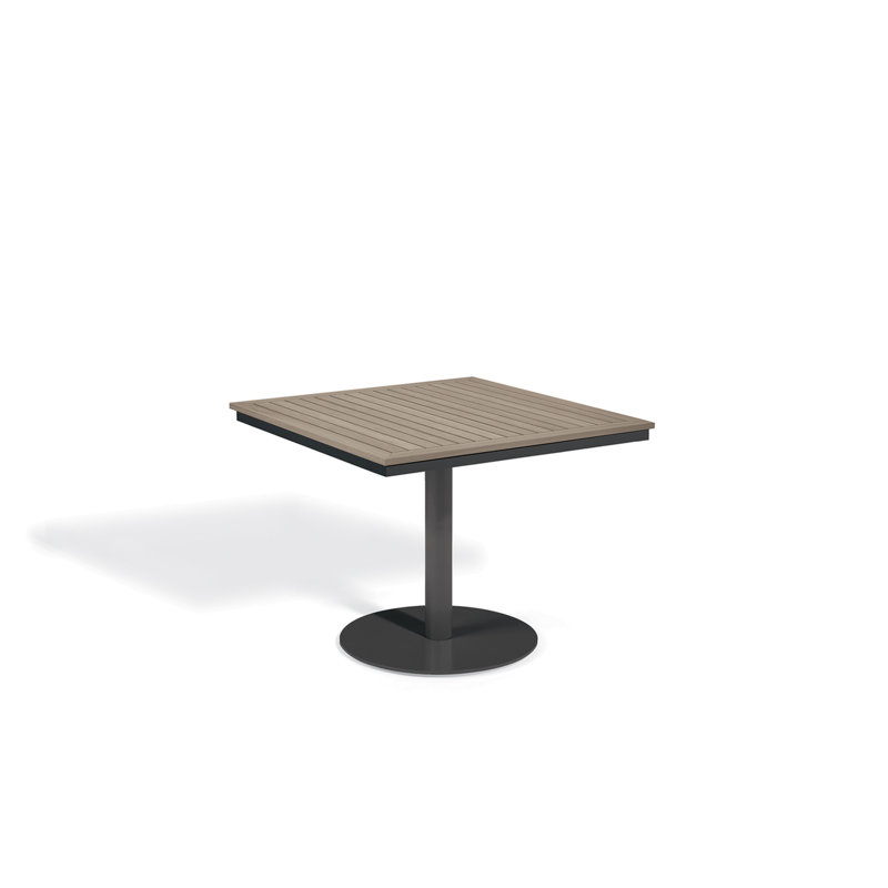 Travira Outdoor Square Bistro Table, 38" W x 38" L x 29.5" H, Natural Tekwood, Flint