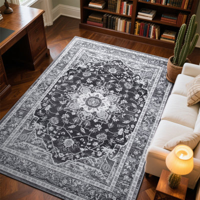 Wymond  Large Tranditional Rugs Living Room Rug Washable Bedroom Rug Non-Slip Colourful Vintage Accent Floor Carpet For Home Decor