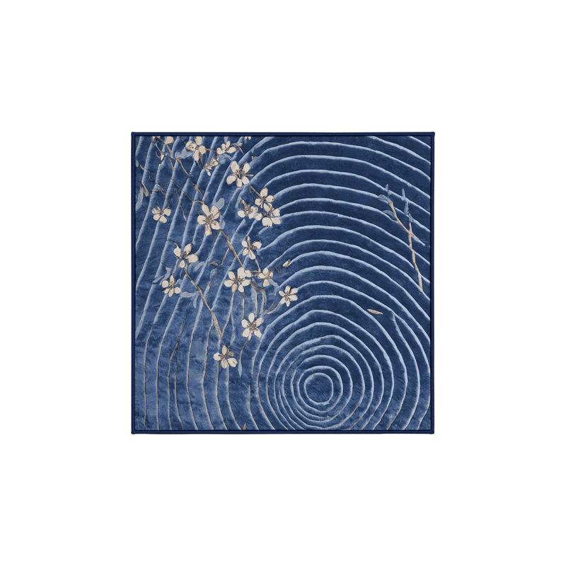 Tapis gris soyeux et moelleux, Carré 7 pi