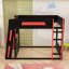 Lit superposé multifonctionnel en bois avec tablettes intégrées, bureau, station de charge et lumière DEL-794917956-794917978