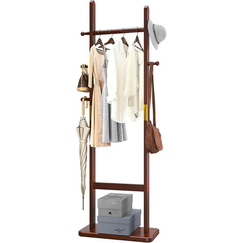Keryl Freestanding 5 - Hook Coat Rack, Brown