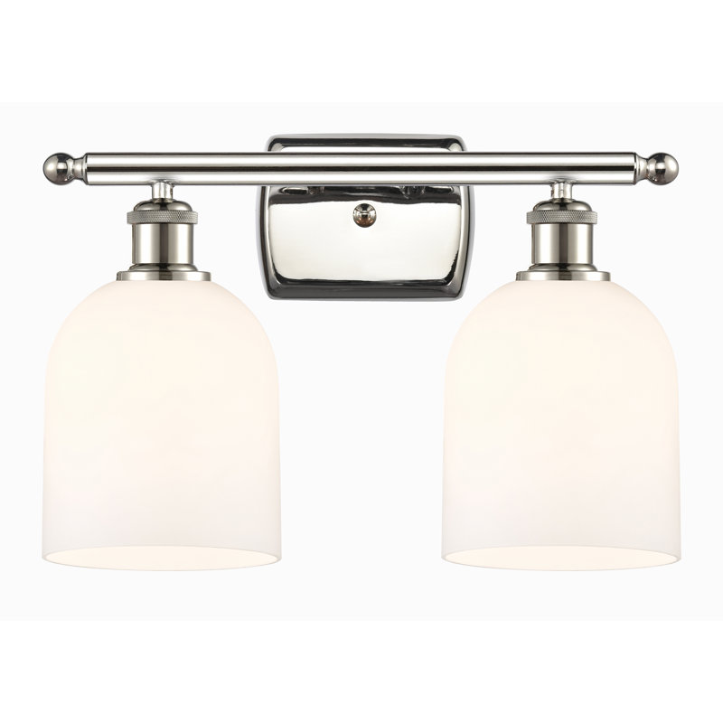 Bella 2 - Light Dimmable Vanity Light, Polished Nickel, Glossy White