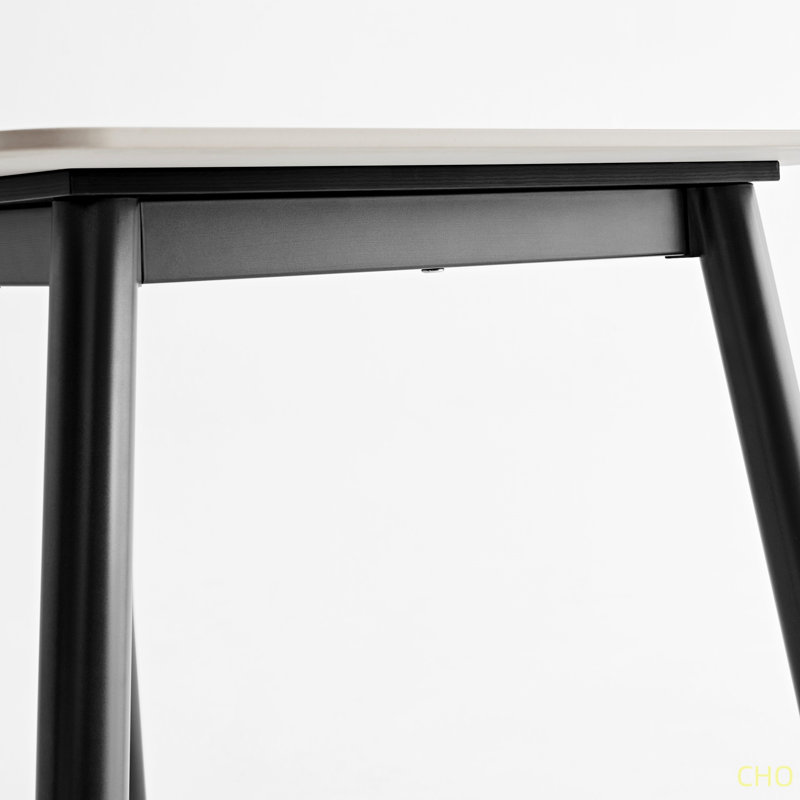 Large Rectangular Table With Strong Metal Base Modern Stone Dining Table For Kitchen 1.4M