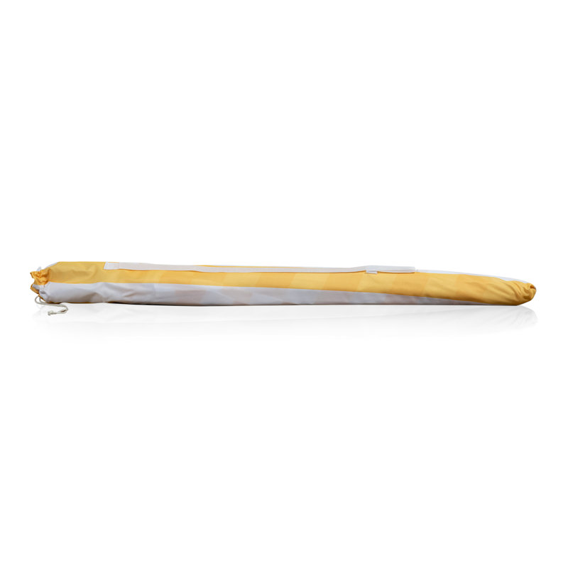 Chaise de plage avec parasol Edwin, Rayure jaune cabana