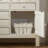 Retro White Solid Wood Accent Cabinet