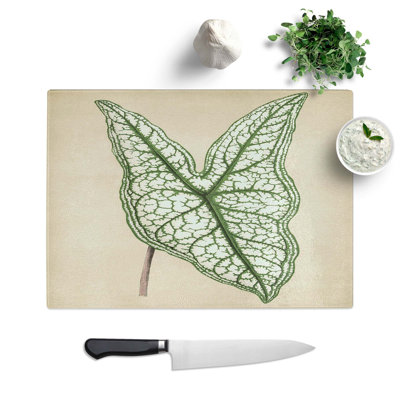 Glass Heart of Jesus Leaf by Benjamin Fawcett Chopping Board