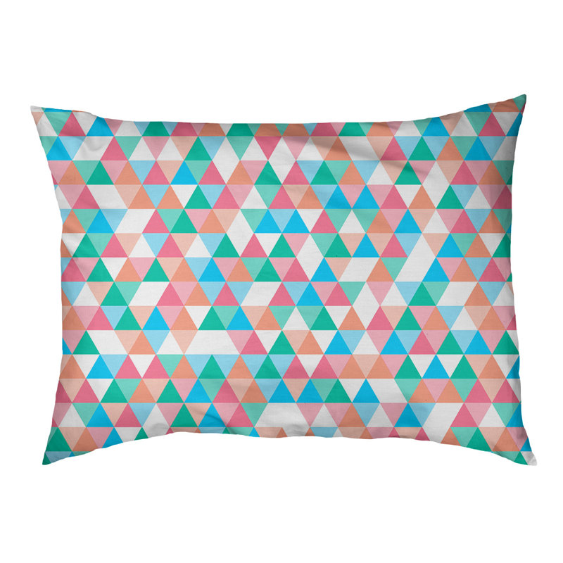 Coussin d’extérieur triangle Campion, Très grand (l 52 po x P 42 po x H 17 po), Bleu / Orange
