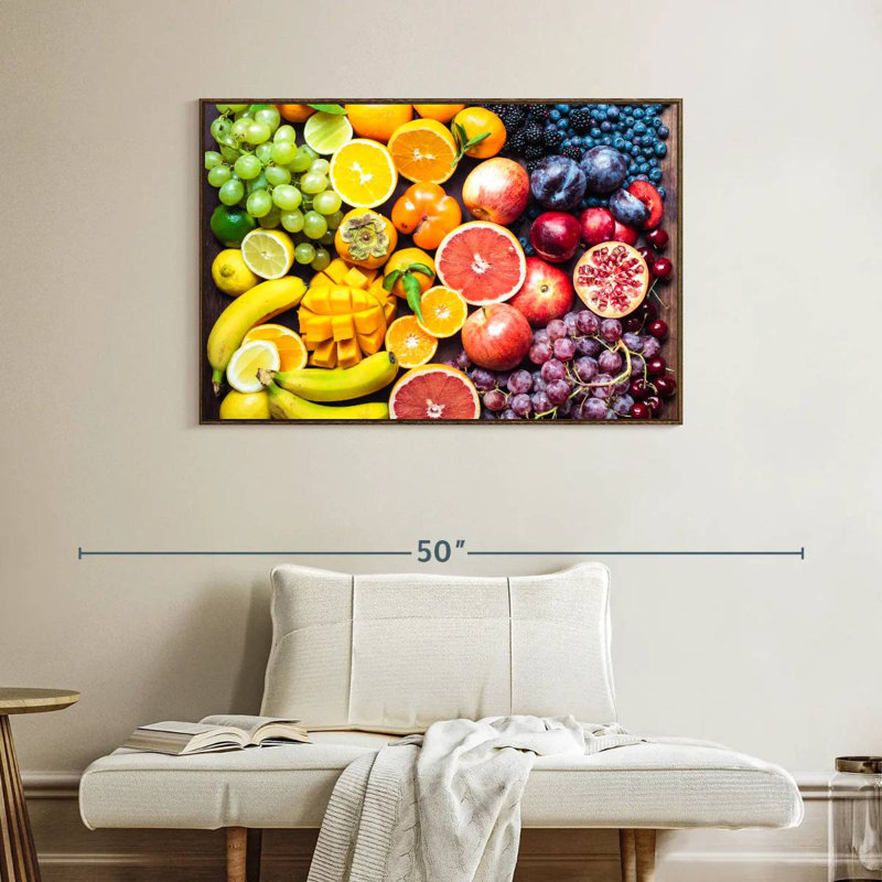 Plateau de fruits, Cadre flottant en noyer, 40 po x 27 po
