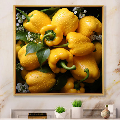 Légume curcuma poivre jaune, reproduction d'art sur toile