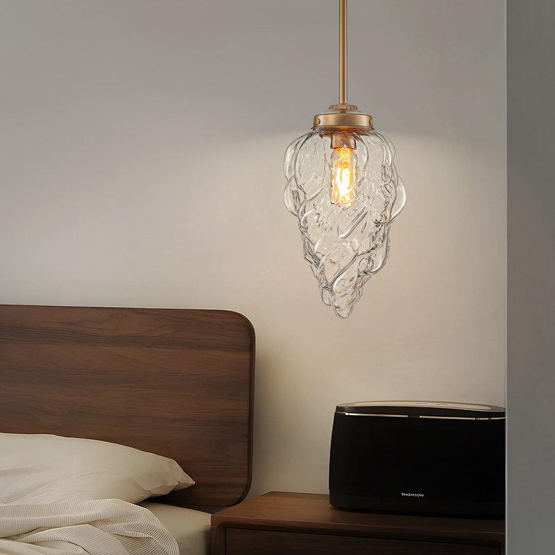 Luminaire suspendu unique en verre 1 lumière