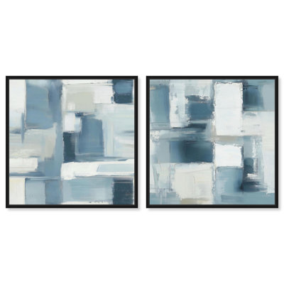Modern Pair Abstract Art 2 Panel Set Canvas Print by 